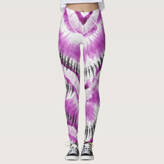 Lila lila gefärbte Krawatte Malerei Leggings