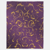 lila, lila, gold, golden, farbig, abstrakt, fleecedecke (Vorderseite)
