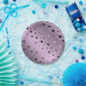 lila, lila, herz, Liebe, valentin, form, symbol Pappteller (Party)