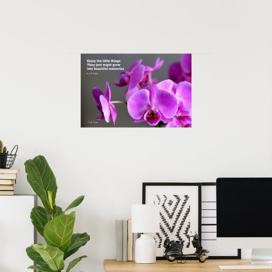 Lila lila-lila-Orchidee, inspirierendes Zitat Poster (Heimbüro)