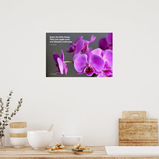 Lila lila-lila-Orchidee, inspirierendes Zitat Poster (Küche)
