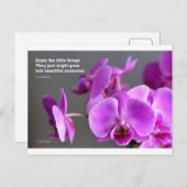 Lila lila-lila-Orchidee, inspirierendes Zitat Postkarte (Vorne/Hinten)