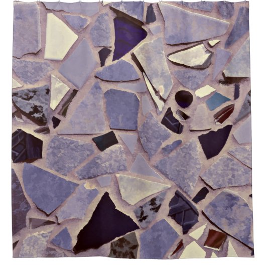 Lila lila Mosaikterrazzo-Foto-Kunst Duschvorhang (Vorderseite)