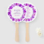 Lila Lila Pansy Aquareller Hochzeitsfans Fächer (Vorne und Hinten)