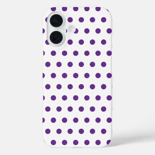 Lila-lila Punkte-Muster Weiß Case-Mate iPhone Hülle (Rückseite)