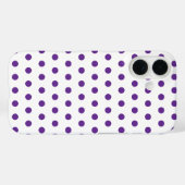 Lila-lila Punkte-Muster Weiß Case-Mate iPhone Hülle (Rückseite (Horizontal))