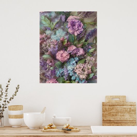 Lila lila rosa Blume schönes Poster (Küche)
