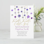 LILA LILA Twinkle hat Baby-Dusche in der Einladung (Stehend Vorderseite)