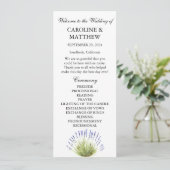 Lila-lila Wasserfarbe Rustikale Hochzeit Programm (Stehend Vorderseite)