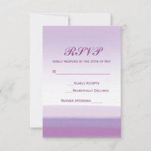 Lila-lila Wasserfarben-Hochzeit-RSVP-Karte RSVP Karte