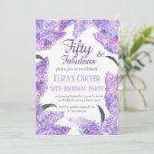 Lila Lilac 50. 50. Botanischer Geburtstag Einladung (Stehend Vorderseite)
