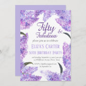 Lila Lilac 50. 50. Botanischer Geburtstag Einladung (Vorne/Hinten)