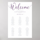 Lila Lilac 6-Tisch-Hochzeitstabelle Poster (Vorne)