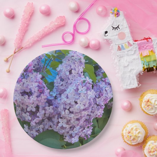 Lila Lilac Blooms Floral Pappteller (Party)