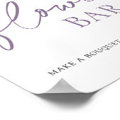 Lila Lilac Blume Bouquet Bar Sign Poster (Ecke)