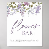 Lila Lilac Blume Bouquet Bar Sign Poster (Vorne)