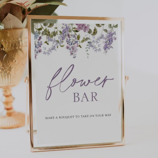 Lila Lilac Blume Bouquet Bar Sign Poster