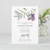 Lila Lilac Blume Bridal Dusche Einladung (Stehend Vorderseite)