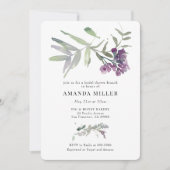 Lila Lilac Blume Bridal Dusche Einladung (Vorderseite)