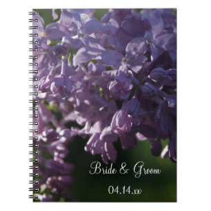 Lila Lilac-Blume Hochzeit Notizblock