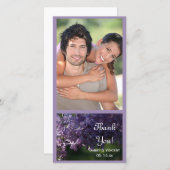 Lila Lilac Blume Hochzeit Vielen Dank Dankeskarte (Vorne/Hinten)