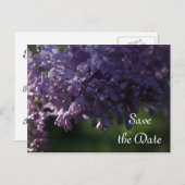 Lila Lilac-Blume Hochzeitssache Datum speichern Ankündigungspostkarte (Vorne/Hinten)