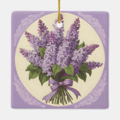 Lila Lilac-Blume Keramikornament (Rückseite)