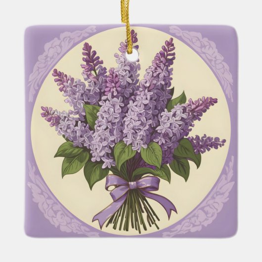 Lila Lilac-Blume Keramikornament (Vorderseite)