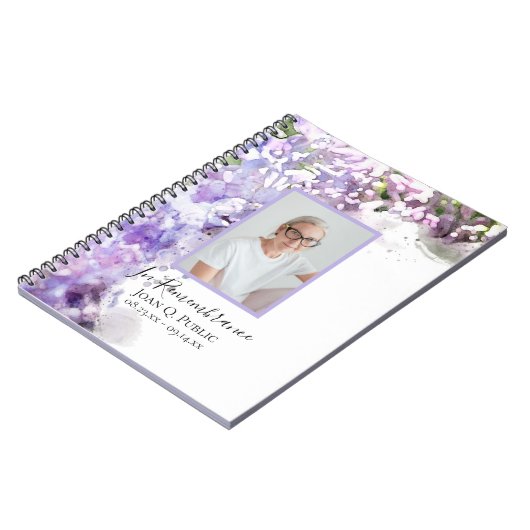 Lila Lilac-Blume - Lebensfeier Notizblock (Linke Seite)