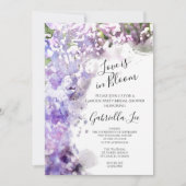 Lila Lilac Blume Liebe ist in Bloom Brautparty Einladung (Vorderseite)