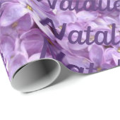 Lila Lilac-Blume Personalisiertes Geschenkpapier (Rolleneckpunkt)