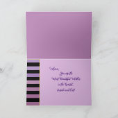 Lila Lilac-Blume und Streifen Karte (Innenseite)