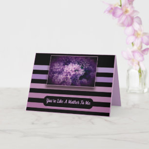 Lila Lilac-Blume und Streifen Karte