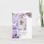 Lila Lilac Blume Wasserfarben Beerdigung Beileid Dankeskarte (Vorderseite)
