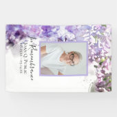 Lila Lilac Blume Wasserfarbenfeier Banner (Horizontal)