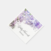 Lila Lilac Blume Wasserfarbenhochzeit Serviette (Ecke)