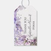 Lila Lilac-Blume Wasserfarbige Gastgeschenk Hochze Geschenkanhänger (Vorderseite)