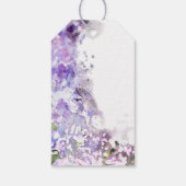 Lila Lilac-Blume Wasserfarbige Gastgeschenk Hochze Geschenkanhänger (Rückseite)