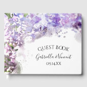 Lila Lilac Blume Watercolor Wedding Gästebuch (Vorderseite)