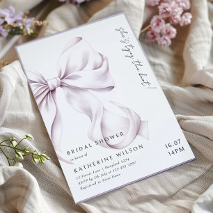 Lila Lilac Bow Brautparty Einladung