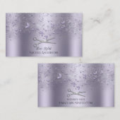 Lila Lilac Butterfells Silver Scissors Stylist Visitenkarte (Vorne/Hinten)