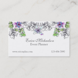 Lila Lilac Columbine Wasserfarbe Blume kundenspezi Visitenkarte