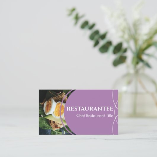 Lila Lilac Custom Foto Restaurant Küche Koch Visitenkarte (Stehend Vorderseite)