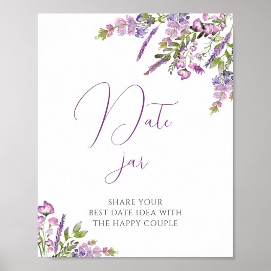 Lila Lilac Date Night Ideas Date Jar Poster (Vorne)