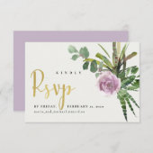 Lila lilac desert cactii RSVP-Karte Einladung (Vorne/Hinten)