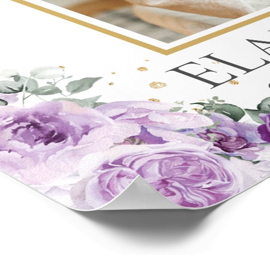 Lila Lilac Floral Beerdigung Memorial Picture Foto Poster (Ecke)