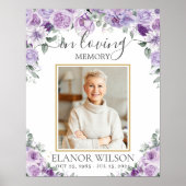 Lila Lilac Floral Beerdigung Memorial Picture Foto Poster (Vorne)