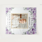 Lila Lilac Floral Beerdigung Memorial Picture Foto Wandteppich (Vorderseite (Horizontal))