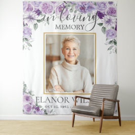 Lila Lilac Floral Beerdigung Memorial Picture Foto Wandteppich