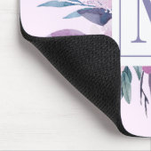 Lila Lilac Floral Blume Custom Monogram Mousepad (Ecke)